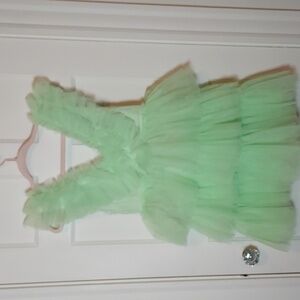 Betsey Johnson Tiered Tulle Dress Green